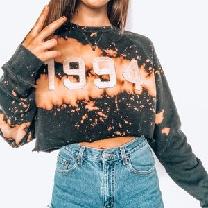 Custom bleached crop top